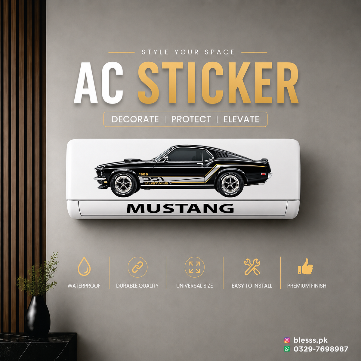 Mustang AC Sticker
