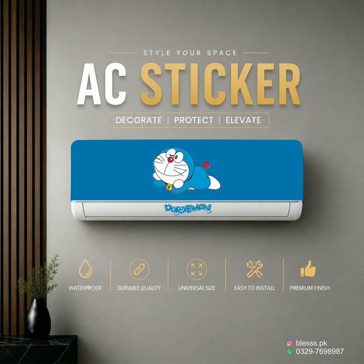 Doraemon AC Sticker
