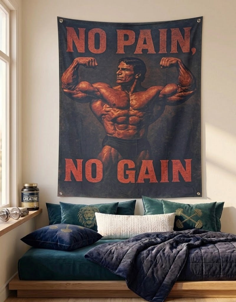 No Pain No Gain BackDrop Tapestry