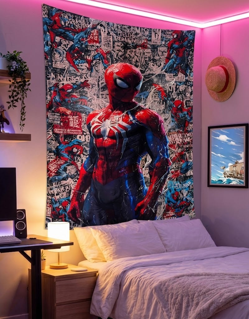 Silver SpiderMan BackDrop Tapestry