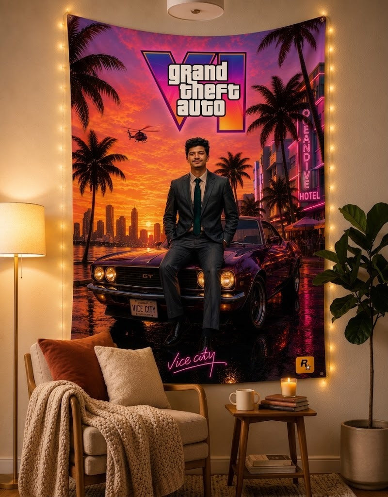 Customized GTA VI Backdrop Tapestry